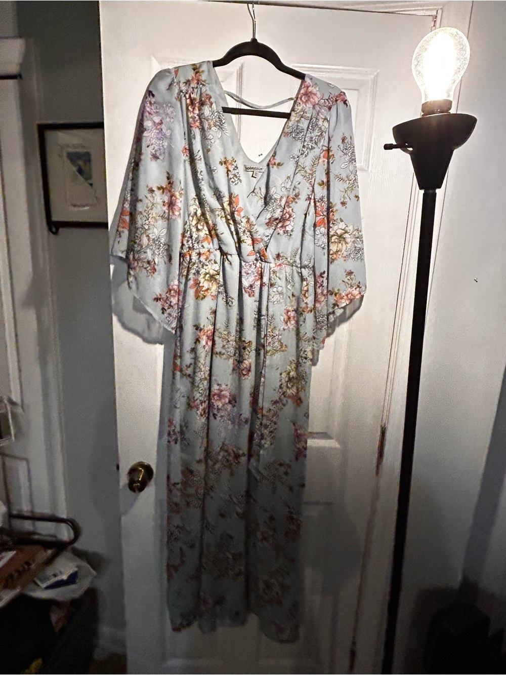 bailey blue Floral Wrap Maxi Dress in Light Blue